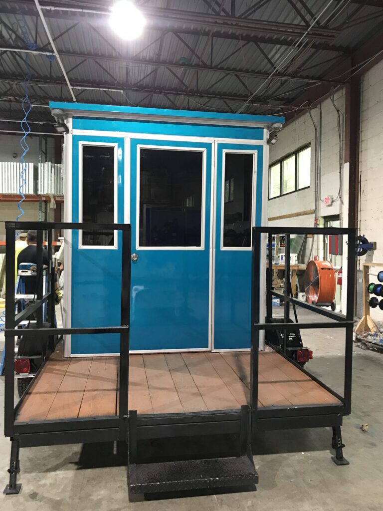 6x6 trailer booth for safety and warmth in winter