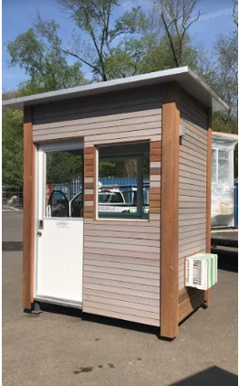 Brown prefabricated portable building