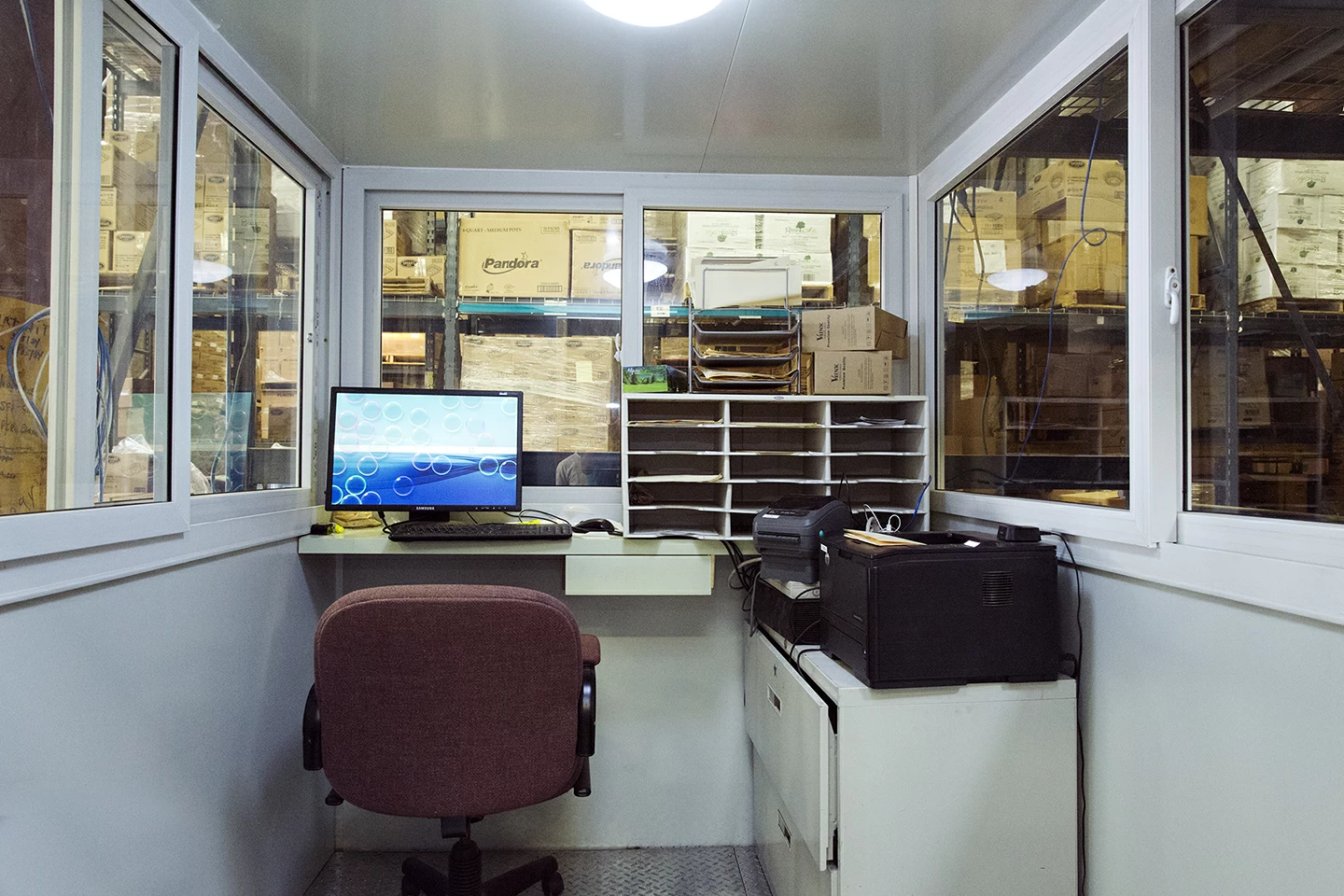 Inside View of a Warehouse Office