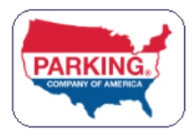 Parking logo with flag USA map