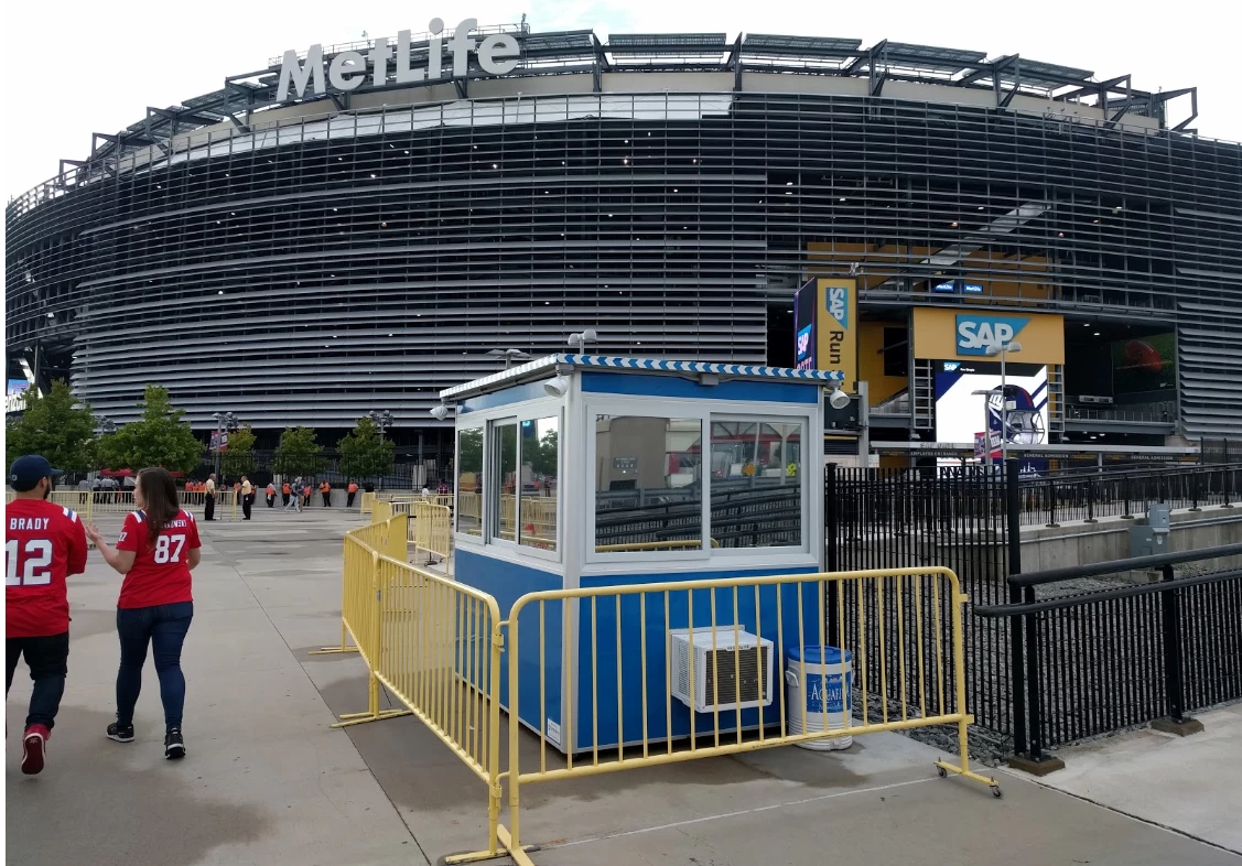Security booth in front of MetLife Stadium