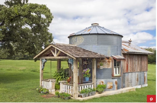Unique she shack with grain silo