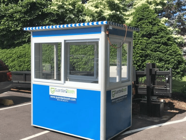 Durable park security booths for monitoring park premises