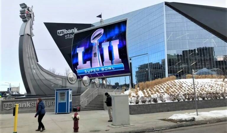 prefab security booth at Super Bowl