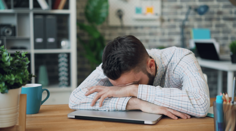 employee sleeping in nap pod for consultants