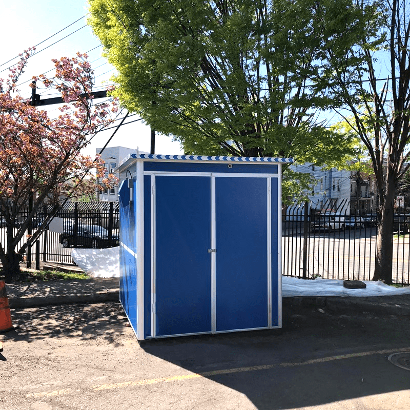 Blue modular storage booth from Guardian Booth